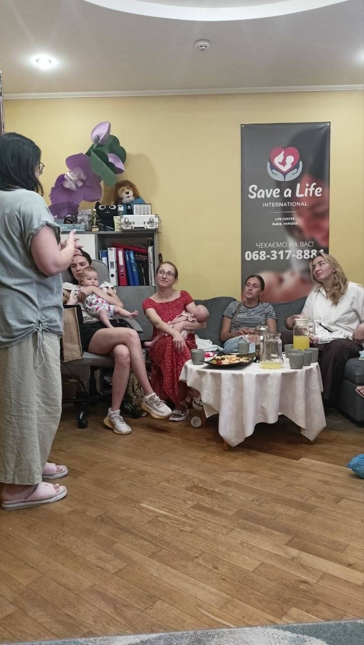 Mothers gather at our Lviv Life Center following the attack, welcomed into a place of safety, comfort, and community.